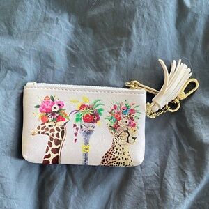 Floral Animal Print Keychain Pouch